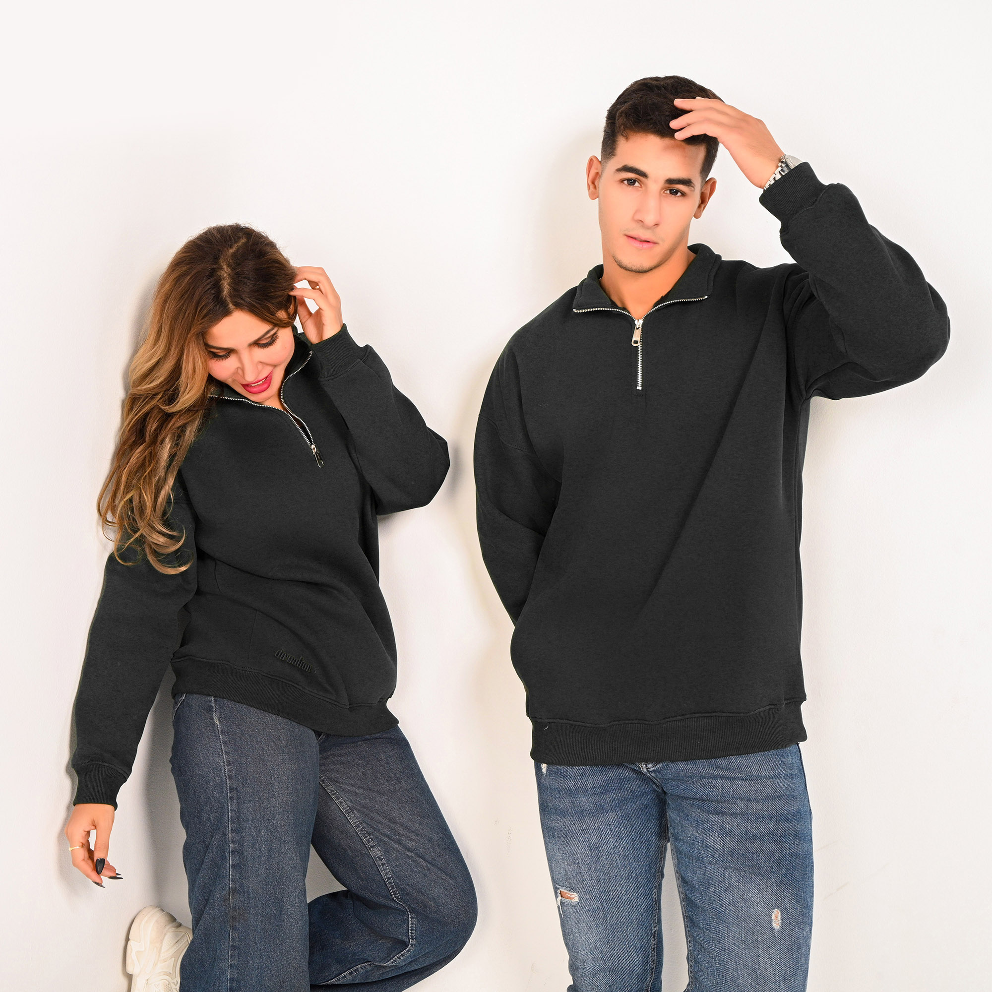 Unisex Black Quarter-Zip